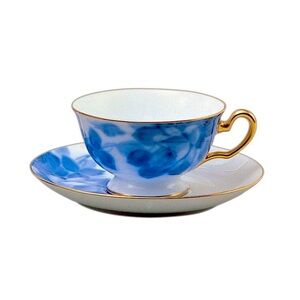 Japanese Noritake Okura Blue Rose Cup & Saucer, 6 1/2 oz. (Set of 2)